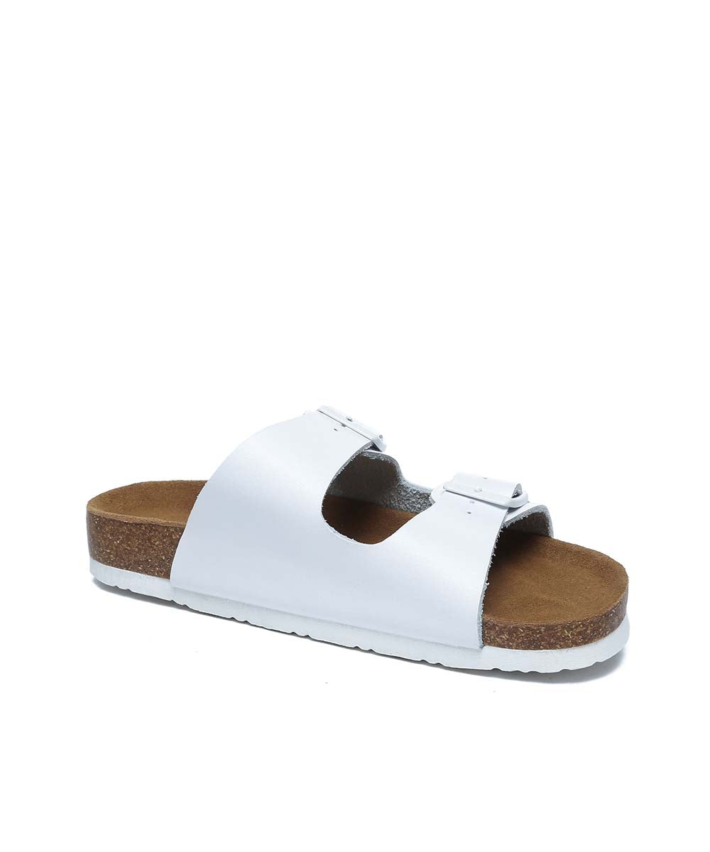 Men's Hampton Sandal in White - leather slide sandal