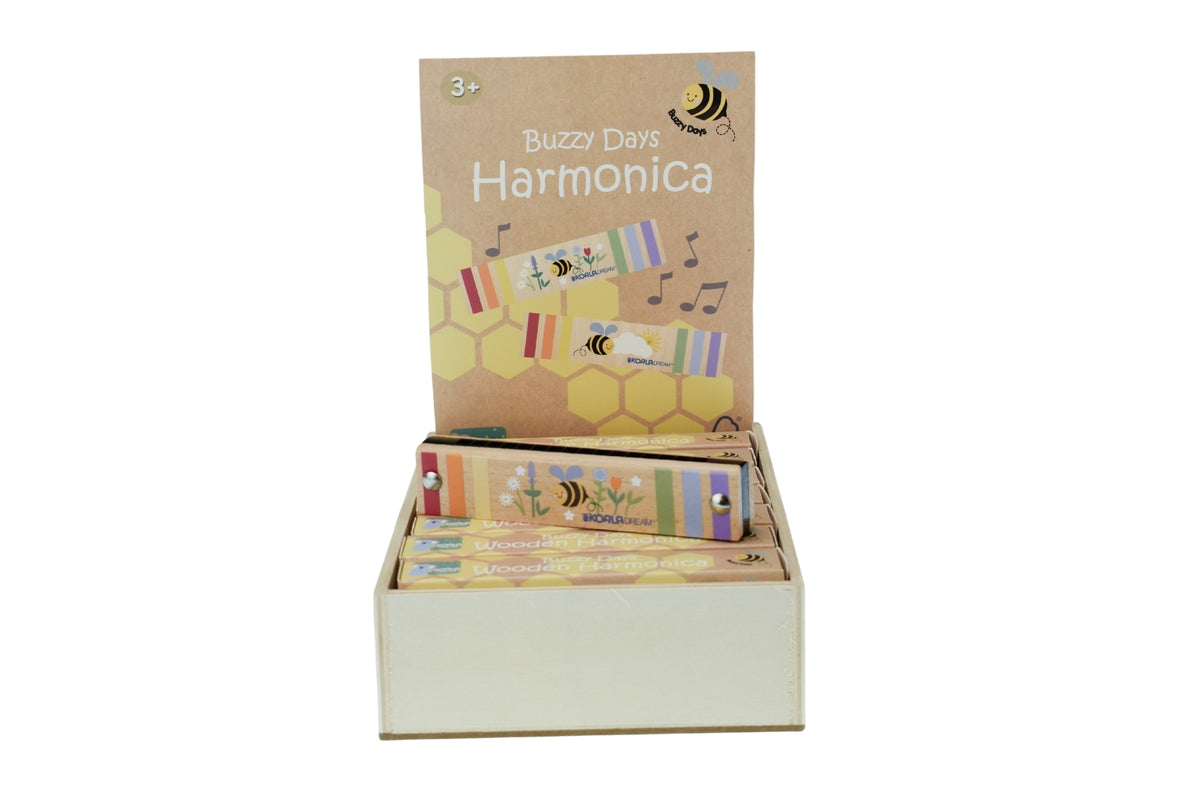 Buzzy Days Bee Wooden Harmonica Pack of 12