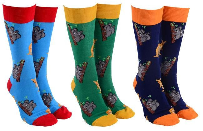 Sock Society Kanga & Koala socks in three colourways