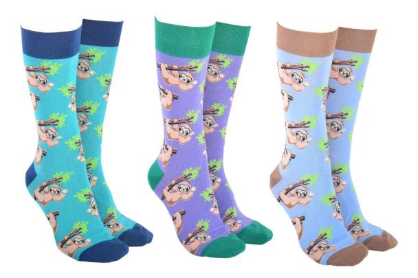 Sock Society Happy Sloths socks in three colourways