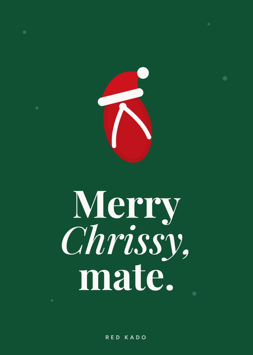 Merry Chrissy, mate greeting card with a thong in a Santa hat