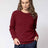 Women's Merino Possum Pin Dot Crew Sweater | Red Kado