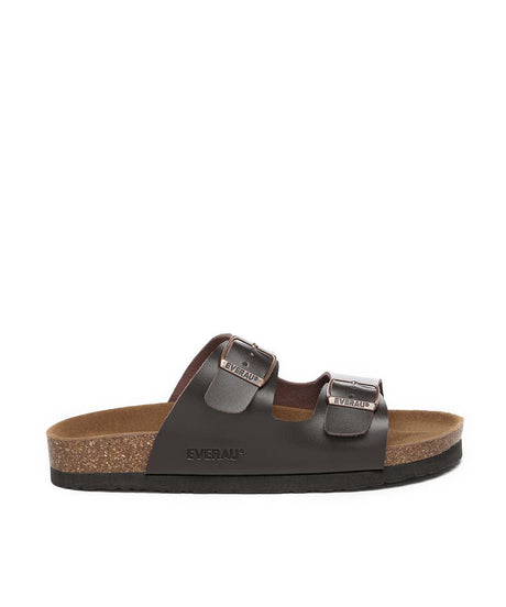 Men's Hampton Sandal in Chocolate - leather slide sandal
