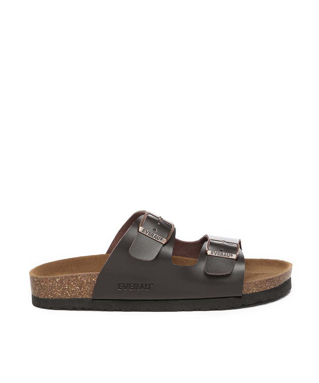 Men's Hampton Sandal in Chocolate - leather slide sandal