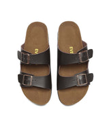 Men's Hampton Sandal in Chocolate - leather slide sandal