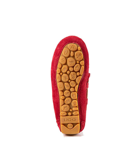 Kid’s Fur UGG Moccasin | Red Kado