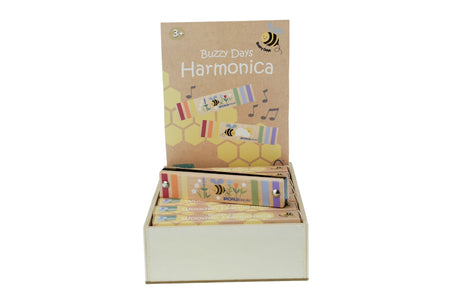 Buzzy Days Bee Wooden Harmonica Pack of 12
