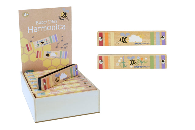 Buzzy Days Bee Wooden Harmonica Pack of 12