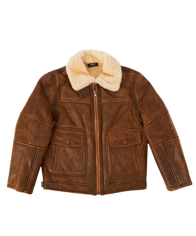 Men's Nappa Bomber Sheepskin Jacket | Red Kado