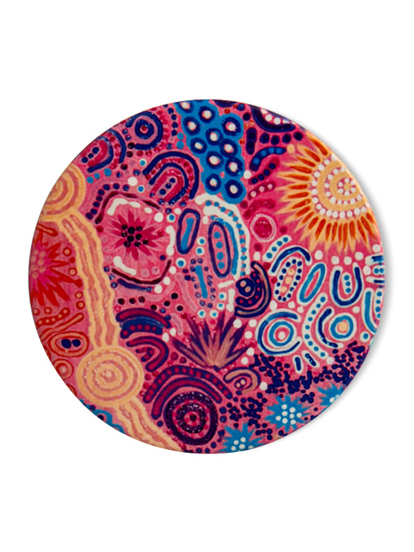 Aboriginal Women's Love Story Ceramic Coaster