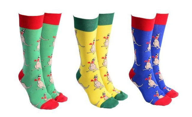 Sock Society Boxing Kangaroo socks in three colourways