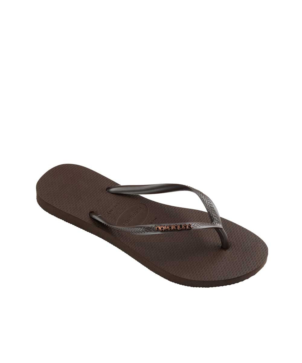 Havaianas Women's Slim Metal Logo Thongs | Red Kado