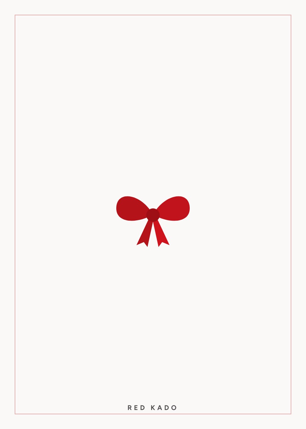 Blank greeting card with Red Kado bow