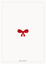Blank greeting card with Red Kado bow